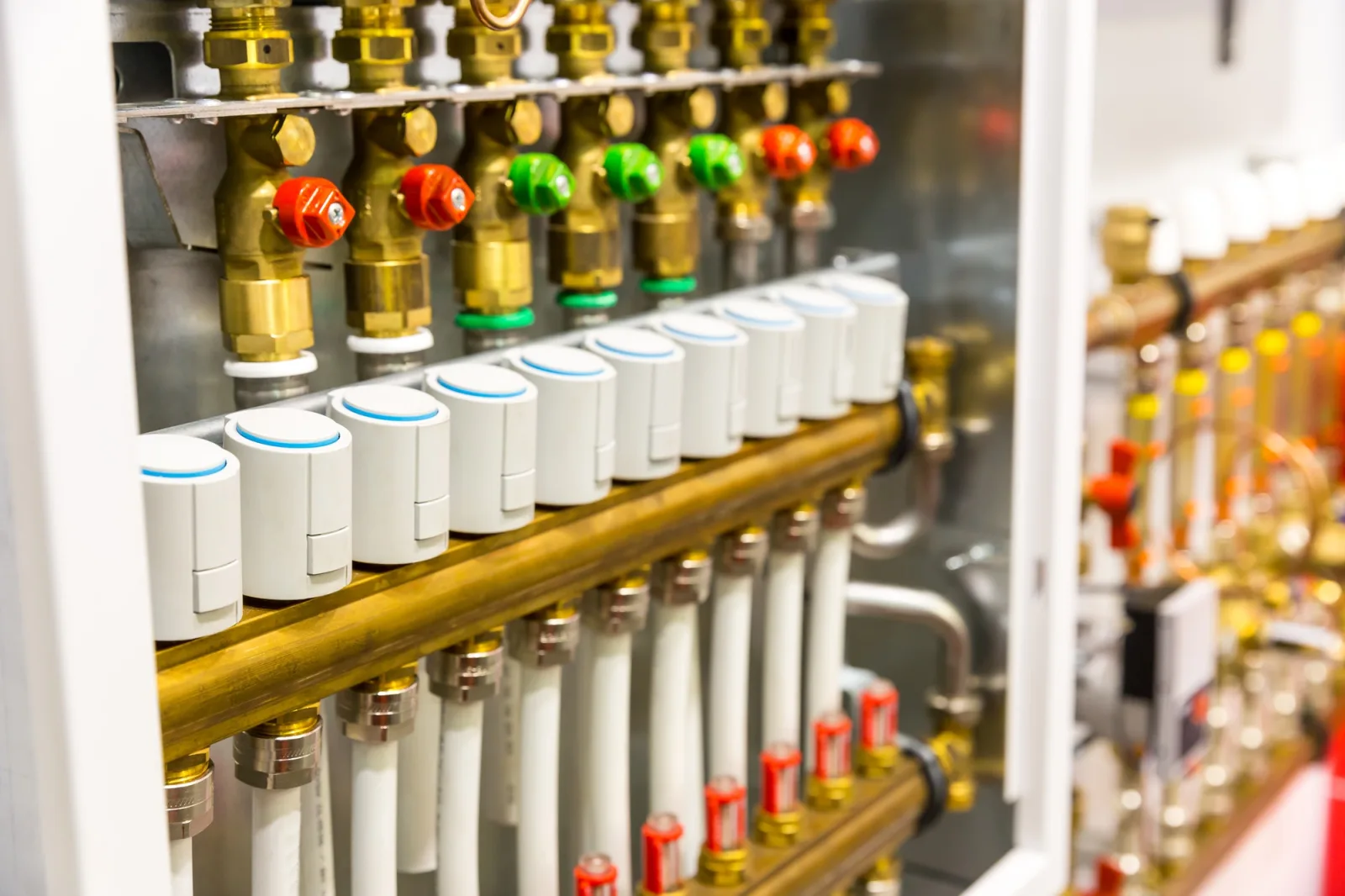 Heating floor system collector