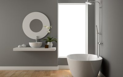 Interior of bathroom 3D rendering